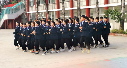 石家莊鐵路學校四校區(qū)跑操比賽進行時 學子風采 第1張